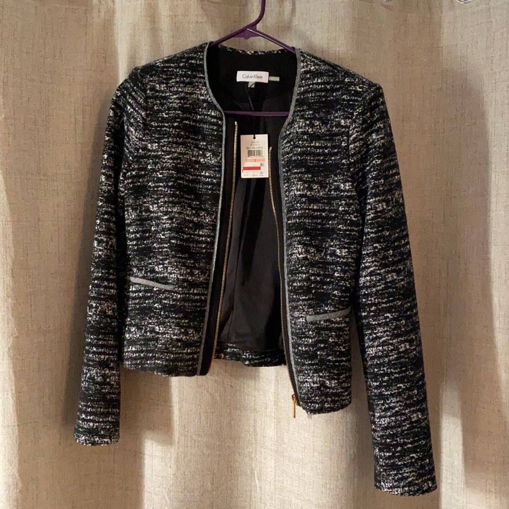 Brand new Calvin Klein suit Jacket, gold details
